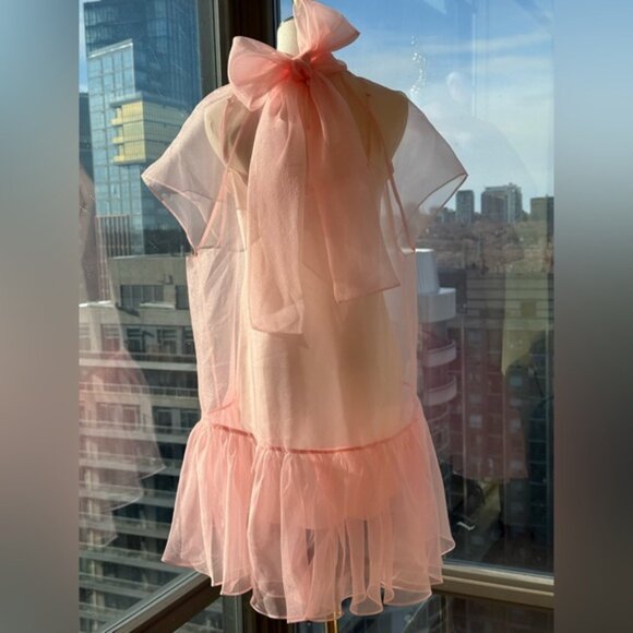 🆕 SIMKHAI 🧿 NWT Beaux Tiered Babydoll Mini Dress, Ballet Pink - Sz US 6 - Picture 6 of 16